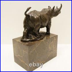 Statue Sculpture Rhinoceros Animalier Style Art Deco Style Art Nouveau Bronze ma