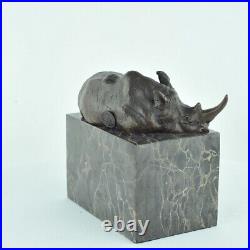 Statue Sculpture Rhinoceros Animalier Style Art Deco Style Art Nouveau Bronze ma