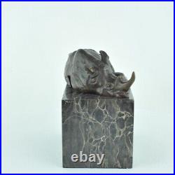 Statue Sculpture Rhinoceros Animalier Style Art Deco Style Art Nouveau Bronze ma