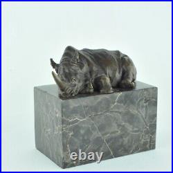 Statue Sculpture Rhinoceros Animalier Style Art Deco Style Art Nouveau Bronze ma