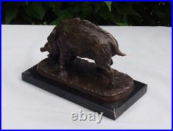 Statue Sculpture Sanglier Animalier Chasse Style Art Deco Style Art Nouveau Bron