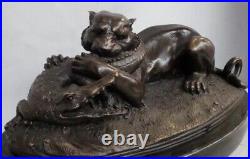 Statue Sculpture Tigre Crocodile Animalier Style Art Deco Style Art Nouveau Bron