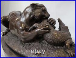 Statue Sculpture Tigre Crocodile Animalier Style Art Deco Style Art Nouveau Bron Statue Sculpture Tigre Crocodile Animalier Style Art Deco Style Art Nouveau Bron