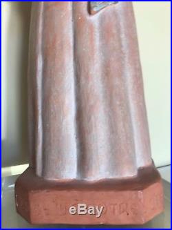 Statue Vierge à L'Enfant, Terre Cuite Art Deco, Rose Blanchard