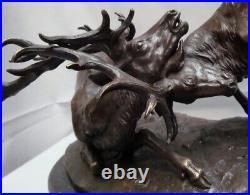 Statue en bronze Cerf Animalier Chasse Style Art Deco Style Art Nouveau Bronze S