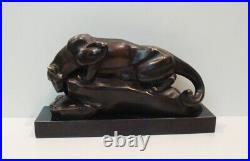 Statue en bronze Cougar Animalier Style Art Deco Style Art Nouveau Bronze Signe