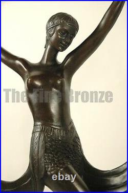 Statue en bronze art déco fille DANSEUSE SCULPTURE, signé Fayral