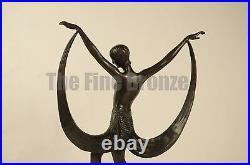Statue en bronze art déco fille DANSEUSE SCULPTURE, signé Fayral