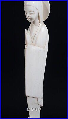 Statuette 1930 de voyage Vierge Marie Christianisme dévotion Art déco Asiatique