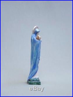 Superbe Vierge De Tendresse A L'enfant Ceramique Art Deco Signee, Dlg Heuvelmans
