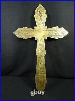 Superbe crucifix croix en bronze d'époque art déco