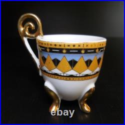 Tasse café céramique porcelaine or fin vintage Art Déco table collection N6207