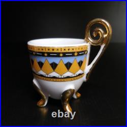 Tasse café céramique porcelaine or fin vintage Art Déco table collection N6207