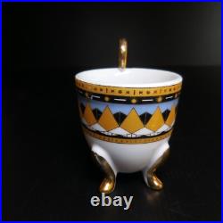 Tasse café céramique porcelaine or fin vintage Art Déco table collection N6207