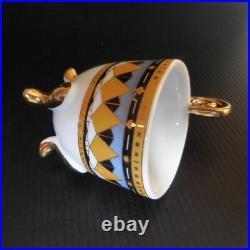 Tasse café céramique porcelaine or fin vintage Art Déco table collection N6207