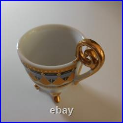 Tasse café céramique porcelaine or fin vintage Art Déco table collection N6207