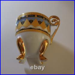 Tasse café céramique porcelaine or fin vintage Art Déco table collection N6207