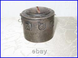 Tirelire Vintage Art Déco En Métal Avec Motif Chien/Chat! Fabriqué Par WMF