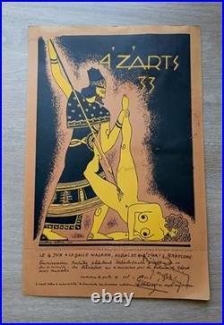 Très Rare Art Deco Quat'Z'Arts Babylon Invitation Paris 1933 Canteloup Sabrou