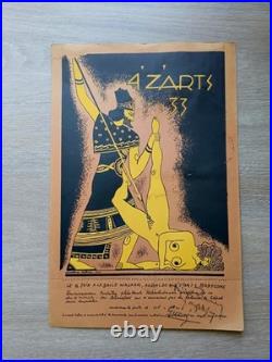 Très Rare Art Deco Quat'Z'Arts Babylon Invitation Paris 1933 Canteloup Sabrou