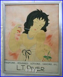 Tres Rare Publicite Originale Art Deco / Parfumerie L. T. Piver / Charles Martin