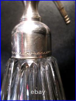 VAPORISATEUR PARFUM Marcel FRANCK cristal &plaqué argent flagrance Art Deco 1930