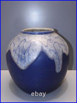 -VASE BOULE LEON POINTU GRES de PUISAYE ART DECO CERAMIQUE COLLECTION XXe D