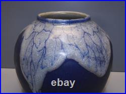 -VASE BOULE LEON POINTU GRES de PUISAYE ART DECO CERAMIQUE COLLECTION XXe D