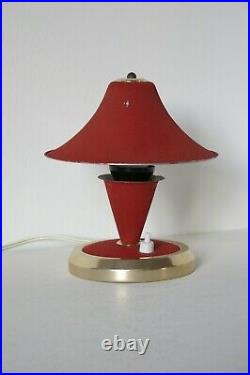 VINTAGE ART DECO MID CENTURY MODERNISTE rouge champignon table/lampe de bureau