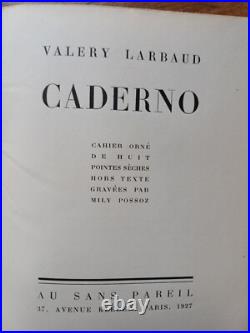 Valéry Larbaud Caderno ill Mily Possoz Art Deco 1/1050 Paris 1927 BE