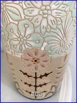Vase aux emaux Amphora 27 Cm papillons dans un champ de fleurs collection