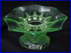 Vase fleur figurine femme en verre uranium années 30 art déco vintage collection