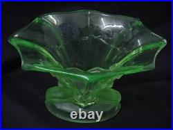 Vase fleur figurine femme en verre uranium années 30 art déco vintage collection