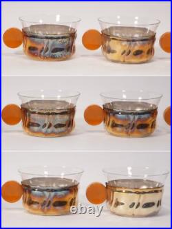 Véritable Tasse À Thé Vintage Art Déco En Verre Métal Argenté Sur Plateau