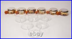 Véritable Tasse À Thé Vintage Art Déco En Verre Métal Argenté Sur Plateau