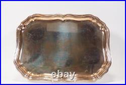 Véritable Tasse À Thé Vintage Art Déco En Verre Métal Argenté Sur Plateau