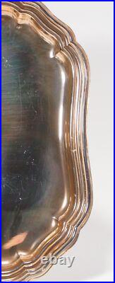 Véritable Tasse À Thé Vintage Art Déco En Verre Métal Argenté Sur Plateau