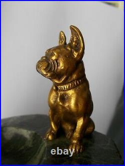Vide poche art deco sculpture en bronze 1930 bouledogue francais chien statue