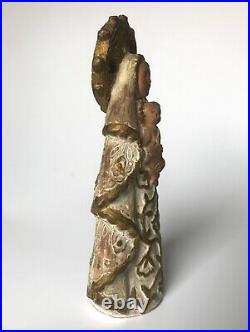 Vierge à l'enfant céramique en terre cuite signée Hélène Paris, Période Art déco