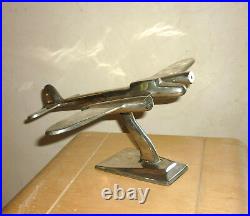 Vintage AVION art deco en bronze CHROME PLANE Brass chromed mid century