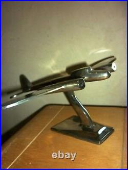 Vintage AVION art deco en bronze CHROME PLANE Brass chromed mid century