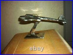 Vintage AVION art deco en bronze CHROME PLANE Brass chromed mid century