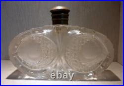 Vintage Ancien Rare Solide Lourd Art Déco Victorien Cut Transparent Verre Parfum