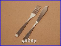 Vintage Art Déco Broggi Milano Lot 12 Coutellerie Poisson Maillechort Argent