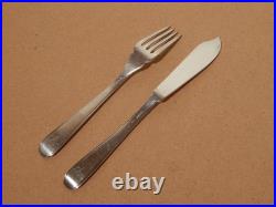 Vintage Art Déco Broggi Milano Lot 12 Coutellerie Poisson Maillechort Argent