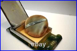 Vintage Art Déco Maquillage Étui Meuble-Lavabo avec Miroir Voyage Métal Peint À Vintage Art Déco Maquillage Étui Meuble-Lavabo avec Miroir Voyage Métal Peint À