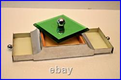 Vintage Art Déco Maquillage Étui Meuble-Lavabo avec Miroir Voyage Métal Verre