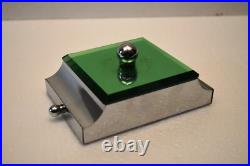 Vintage Art Déco Maquillage Étui Meuble-Lavabo avec Miroir Voyage Métal Verre