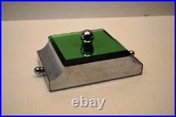 Vintage Art Déco Maquillage Étui Meuble-Lavabo avec Miroir Voyage Métal Verre