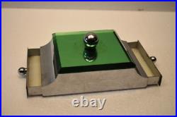 Vintage Art Déco Maquillage Étui Meuble-Lavabo avec Miroir Voyage Métal Verre